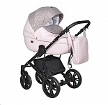 Картинка Детская универсальная коляска INDIGO Mio 2 в 1 Mi 04 (светло-розовая кожа/розовый узор)
