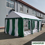 Картинка Тент-шатер Sundays Party 3x6 м (белый/зеленый)