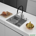 ECO AR мойка 500*500, коландер, дозатор SATIN DECOR