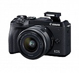 Картинка Фотоаппарат Canon EOS M6 Mark II 15-45 + EVF LP-E17 с объективом 3611C012 (чёрный)