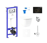 Картинка Унитаз Lavinia Boho Relfix One 9 в 1 75110301 (черный/золотистый пластик)