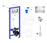 Картинка Унитаз Lavinia Boho Biore Compacto Rimless 9 в 1 97020146 (хром пластик)