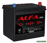 Картинка Автомобильный аккумулятор ALFA Asia JR 420A (50 А·ч)