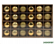 Картинка Набор ёлочных шаров Winter Glade 6024G001 (24 шт, золотистый)