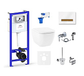 Картинка Унитаз Lavinia Boho Relfix One Rimless 10 в 1 75110577 (белый/светлое дерево стекло)