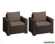 Картинка Набор садовых кресел KETER California 2 chairs 252920 (коричневый)