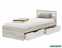 Односпальная кровать Стендмебель Гармония КР-608 90x200 (дуб крафт белый/дуб крафт серый)