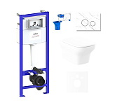 Картинка Унитаз Lavinia Boho Relfix Bristol Rimless 7 в 1 75110238 (statuary иск. камень)