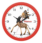 Картинка Часы настенные Sakura ПЕ-Б1 Жираф (красный)