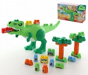 Картинка Набор игровой Полесье Динозавр + конструктор (30 элементов) (в коробке) (67807)