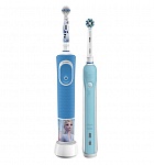 Картинка Комплект зубных щеток Oral-B Pro 1 Cross Action и Kids D16.513.1U + D100.410.2K (голубой)