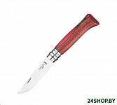 Картинка Нож туристический OPINEL №08 / 002390 (нержавеющая сталь, береза, красный)