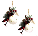 Картинка Набор шаров новогодних MERRY BEAR E10-18A1485B-3 (2 шт, белый мех)