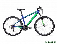 Картинка Велосипед Forward Flash 26 1.0 2022 / RBK22FW26644 (15, синий/ярко-зеленый)