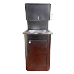 Картинка Умывальник Метлес с ЭВН 17л (бак пласт., раковина нерж.) (античное серебро)