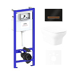 Картинка Унитаз Lavinia Boho Relfix Bristol Rimless 6 в 1 75110212 (черный стекло)