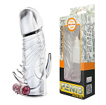 Картинка Насадка на пенис с вибрацией и анальным стимулятором