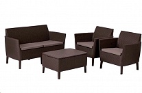 Картинка Комплект садовой мебели Keter Salemo 2-sofa Set 236844 (коричневый)
