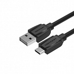 Картинка Кабель Vention VAS-A46-B100 USB-C M USB 2.0 AM (черный)