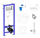 Картинка Унитаз Lavinia Boho Relfix Biore Compacto Rimless 9 в 1 97010057 (белое стекло)