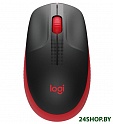 Мышь Logitech M190 (черный/красный)