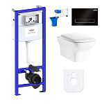 Картинка Унитаз Lavinia Boho Relfix Bristol Rimless 7 в 1 87040112 (черный пластик)