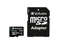 Картинка Карта памяти Verbatim Premium 44082 16GB (с адаптером)