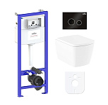 Картинка Унитаз Lavinia Boho Relfix Aveo Rimless 6 в 1 77040132 (черное стекло)