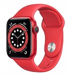 Картинка Умные часы Apple Watch Series 6 44 мм (алюминий красный/красный спортивный)