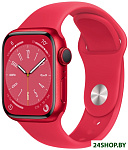 Watch Series 8 41 мм (алюминиевый корпус, красный/красный, спортивный силиконовый ремешок)