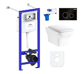 Картинка Унитаз Lavinia Boho Relfix Bristol Rimless 7 в 1 87050200 (черный пластик)