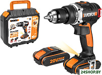 Картинка Дрель-шуруповерт Worx BL WX175 (с 2-мя АКБ, кейс)