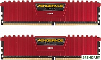 Картинка Оперативная память CORSAIR Vengeance LPX Red 2x4GB DDR4 PC4-21300 (CMK8GX4M2A2666C16R)