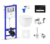 Картинка Унитаз Lavinia Boho Relfix One 10 в 1 75110504 (черный/белый пластик)