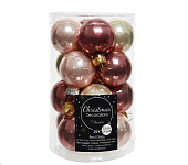 Картинка Набор елочных шаров Kaemingk 013428 (розовые оттенки)