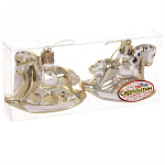 Картинка Елочная игрушка Серпантин Волшебная лошадка 2 шт (золотистый) 916-0260