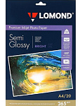 Картинка Фотобумага LOMOND полуглянцевая двусторонняя А4 265 г/кв.м. 20 листов (1106301)