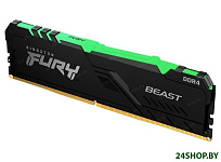 Картинка Оперативная память Kingston FURY Beast RGB 16GB DDR4 PC4-29800 KF437C19BB1A/16