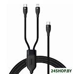 Картинка Кабель Baseus CA1T2-F01 USB Type-C - USB Type-C - Lightning (1.2 м, черный)
