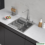 Eco AR мойка 450*500, коландер, дозатор Satin