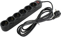 Картинка Сетевой фильтр SVEN SF-06L Black (1.8м)