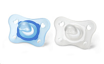 Картинка Пустышка Chicco Physio Soft Mini 0-2 мес. 2 шт (силикон/голубая)