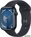Умные часы Apple Watch Series 9 45 мм (алюминиевый корпус, полуночный/полуночный, спортивный силикон