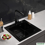 ECO AR 500*500 GS BLACK GLASS + BLACK PVD NANO