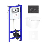 Картинка Унитаз Lavinia Boho Relfix Biore Rimless 6 в 1 75110185 (greek black иск. камень)