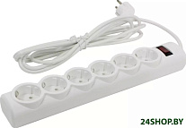 Картинка Сетевой фильтр Defender DFS 153 White, 3 м, 6 розеток (99490)
