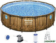 Картинка Каркасный бассейн Bestway Power Steel Swim Vista 56725 (488x122, с фильтр-насосом и лестниц