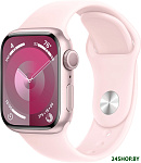 Watch Series 9 41 мм (алюминиевый корпус, розовый/розовый, спортивный силиконовый ремешок M/L)