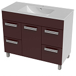 Картинка Triton Ника-120 тумба под умывальник c 4 ящиками вишня