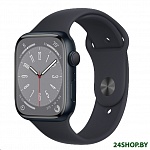 Картинка Умные часы Apple Watch Series 8 45 мм (алюминиевый корпус, полуночный/полуночный, спортивны